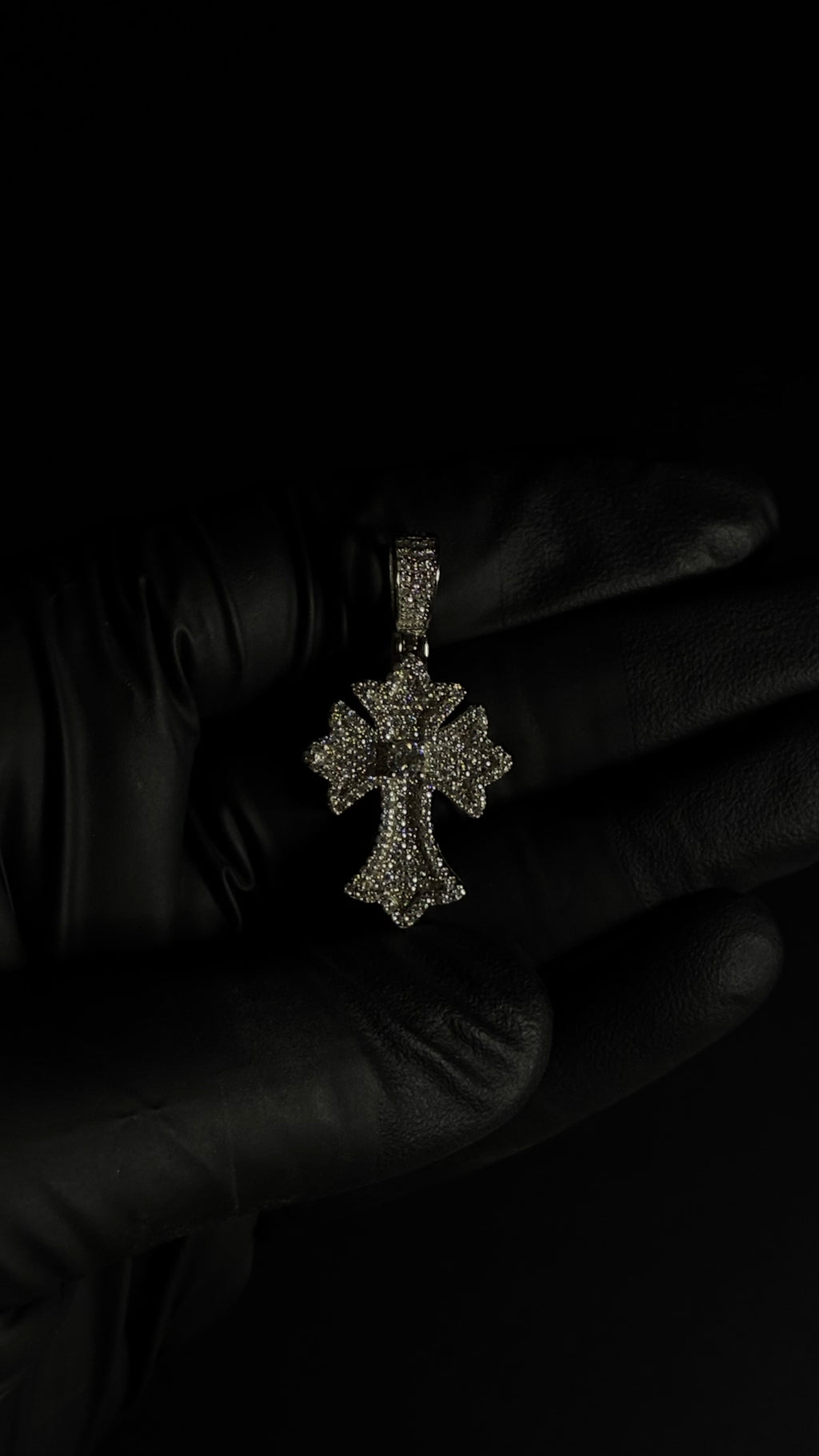 1.16 Carat 14K White Gold Plated 925 Sterling Silver Moissanite Cross Pendant