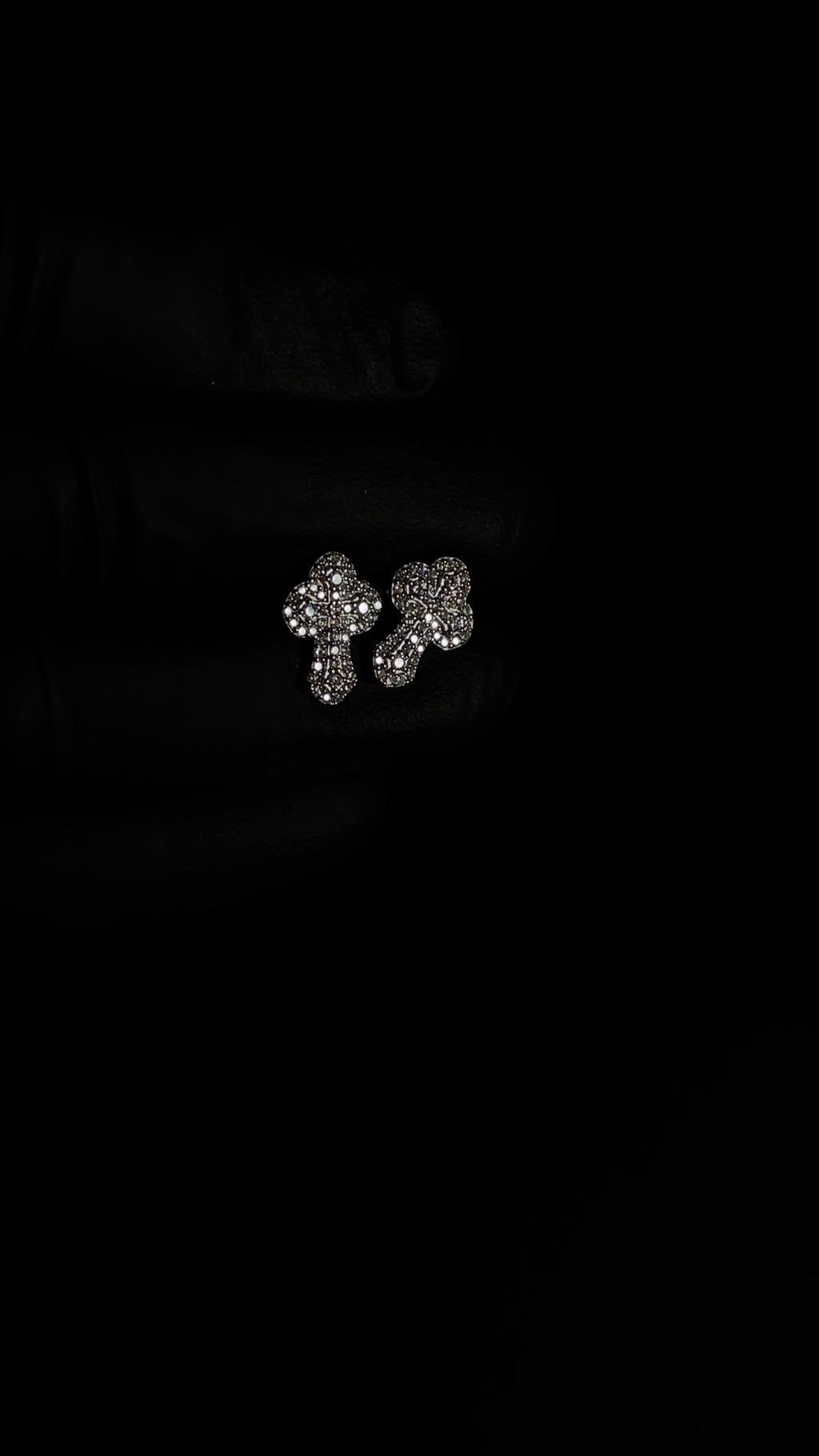 1 Carat Moissanite Cross Shaped 925 Sterling Silver Earrings