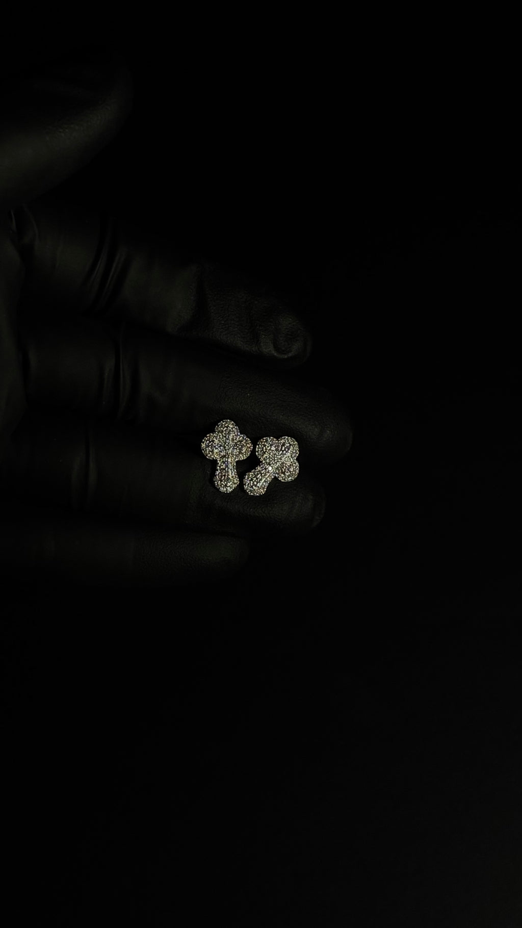 1 Carat Moissanite Cross Shaped 925 Sterling Silver Earrings