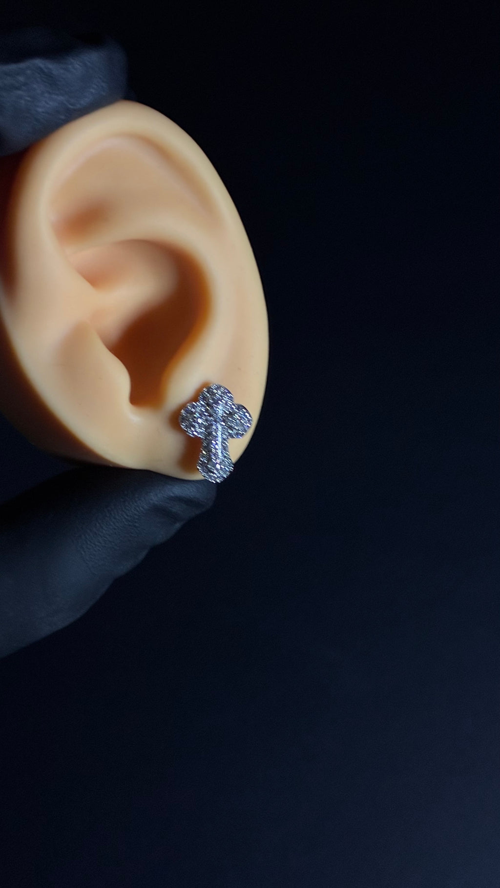 1 Carat Moissanite Cross Shaped 925 Sterling Silver Earrings