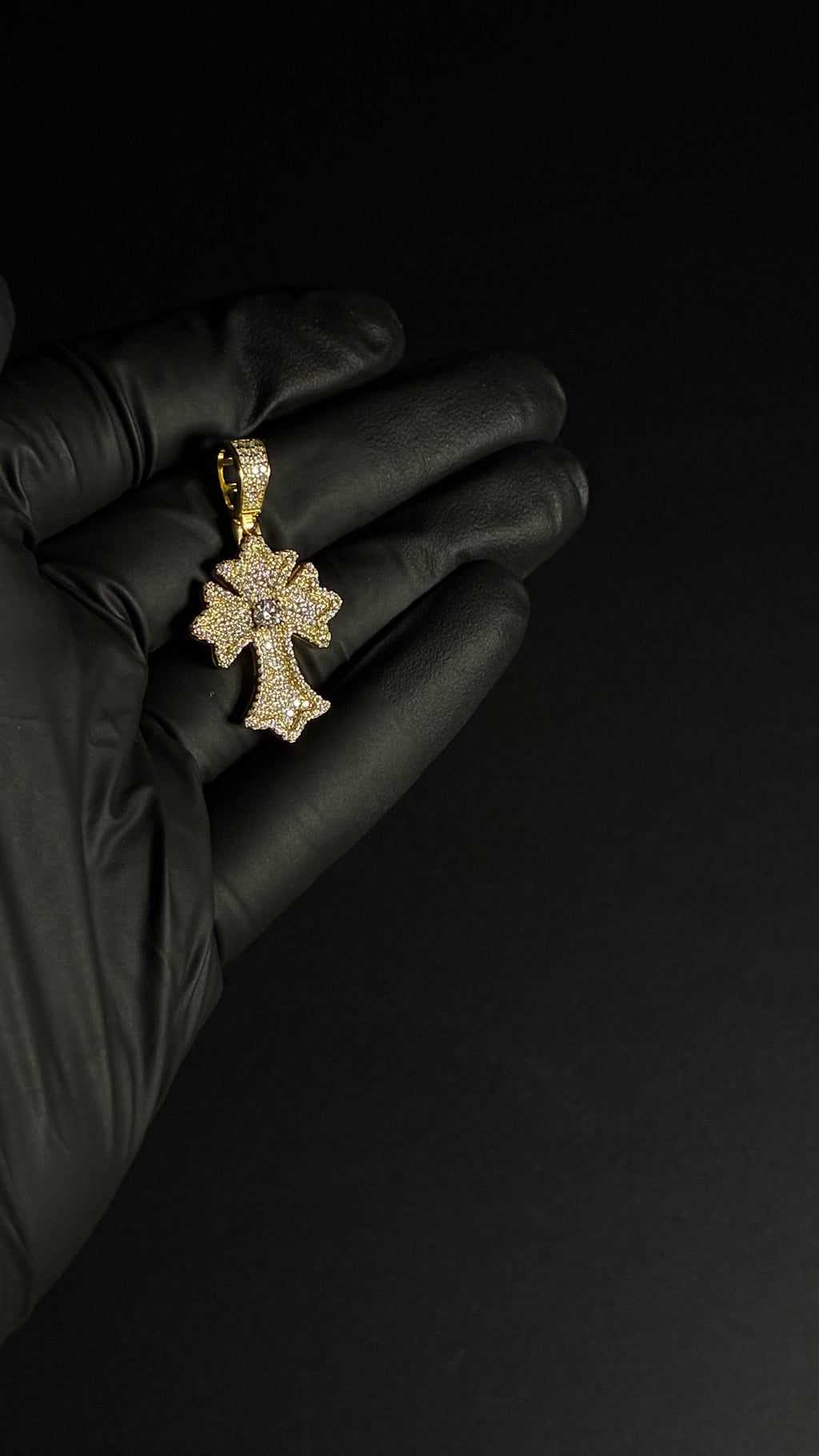 1.16 Carat 14K Gold Plated 925 Sterling Silver Moissanite Cross Pendant