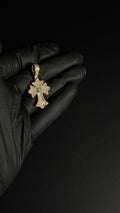 1.16 Carat 14K Gold Plated 925 Sterling Silver Moissanite Cross Pendant