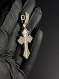 1.9 Carat Moissanite White Gold Plated 925 Sterling Silver Baguette Cross