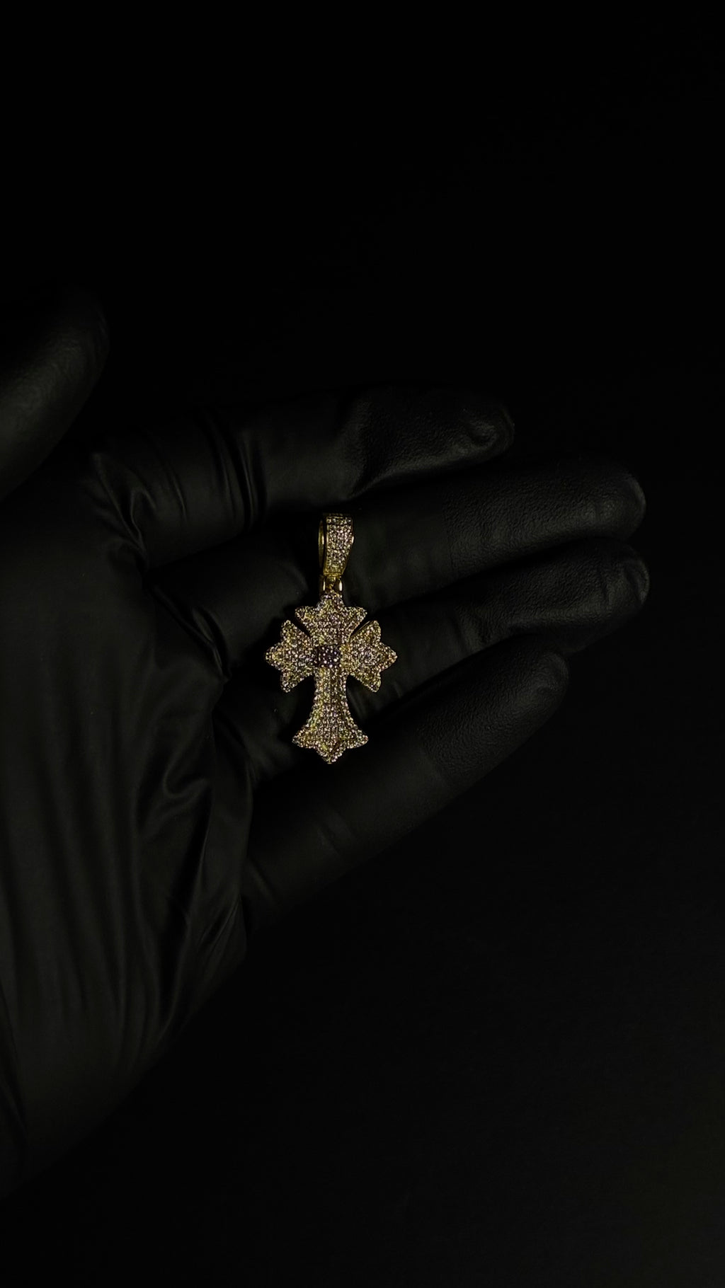 1.16 Carat 14K Gold Plated 925 Sterling Silver Moissanite Cross Pendant