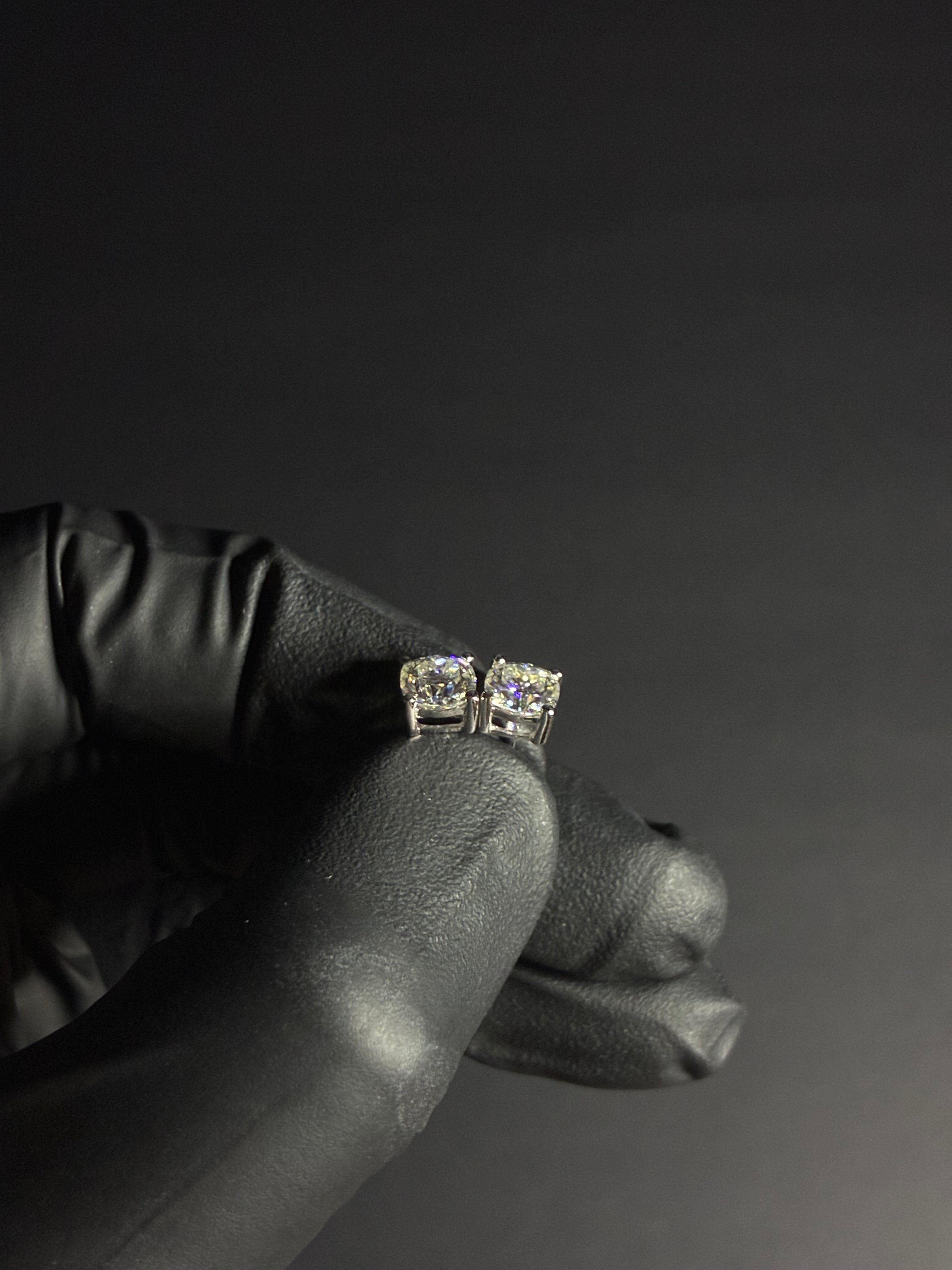 2 Carat Moissanite 925 Sterling Silver Cushion Cut Earrings