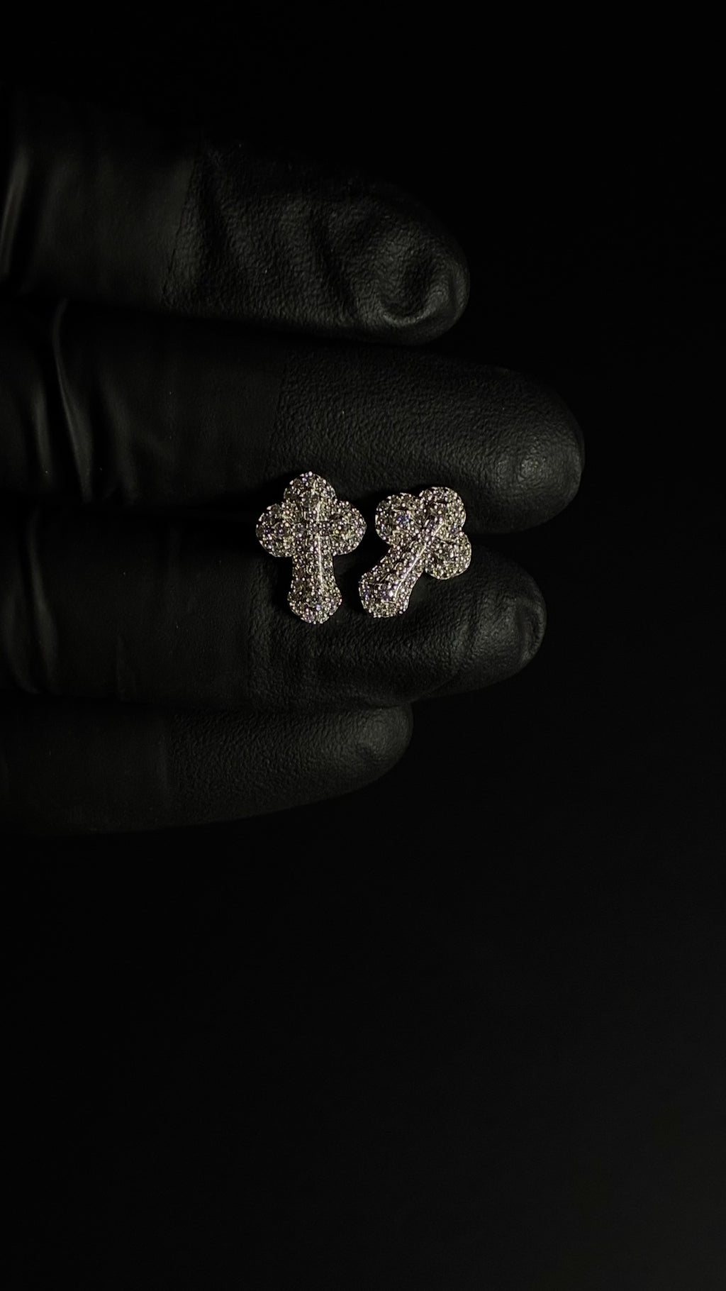 1 Carat Moissanite Cross Shaped 925 Sterling Silver Earrings