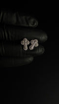 1 Carat Moissanite Cross Shaped 925 Sterling Silver Earrings
