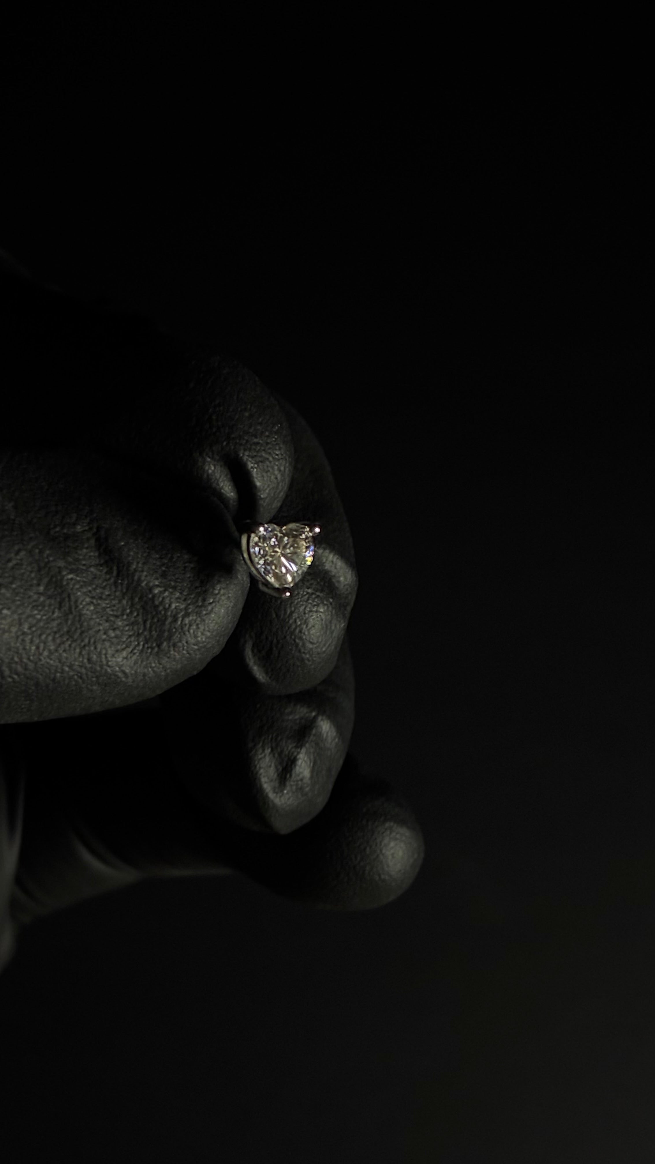 1 Carat Moissanite Heart Cut 925 Sterling Silver Earrings