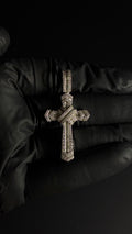 2.5 Carat 14K White Gold Plated 925 Sterling Silver Moissanite Baguette Cross