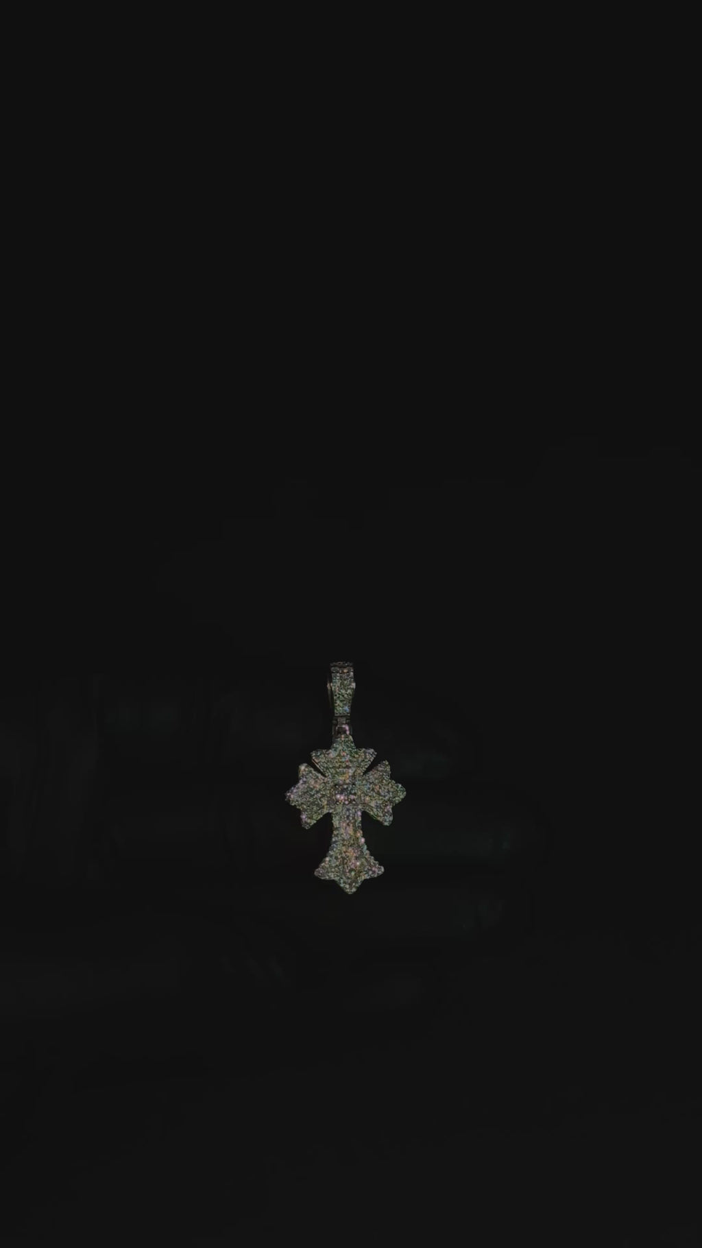 1.16 Carat 14K White Gold Plated 925 Sterling Silver Moissanite Cross Pendant