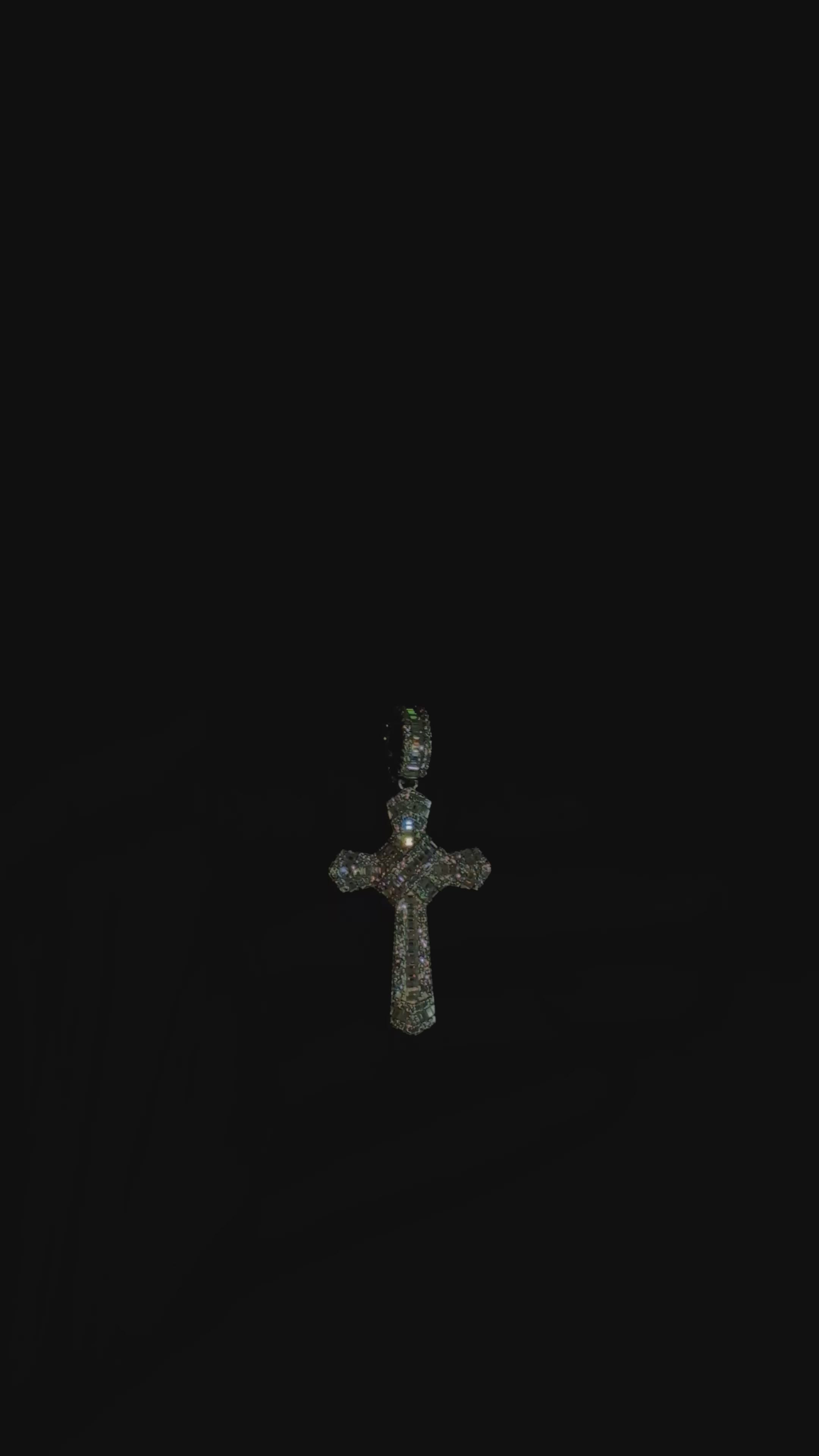 2.5 Carat 14K White Gold Plated 925 Sterling Silver Moissanite Baguette Cross