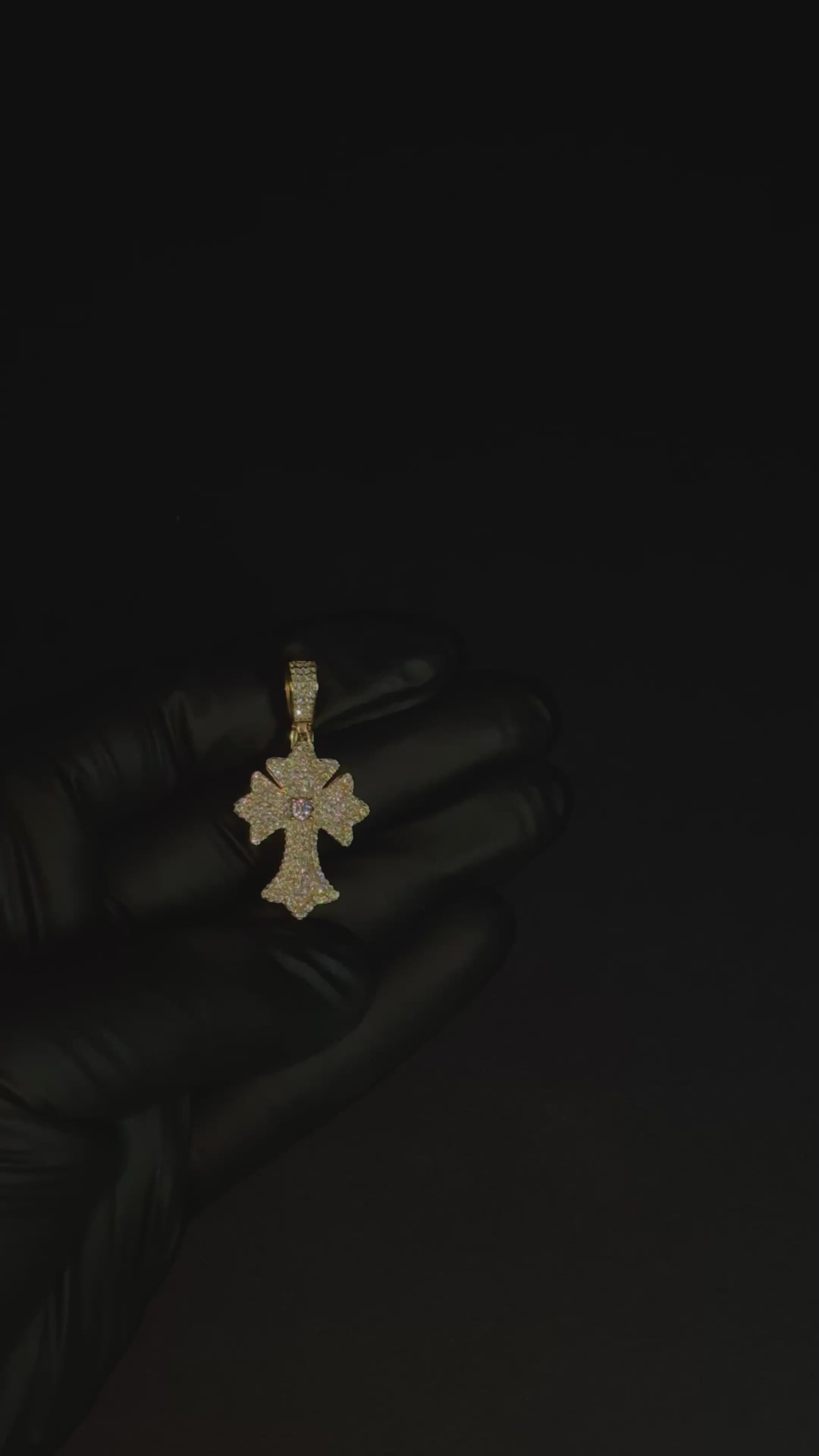 1.16 Carat 14K Gold Plated 925 Sterling Silver Moissanite Cross Pendant