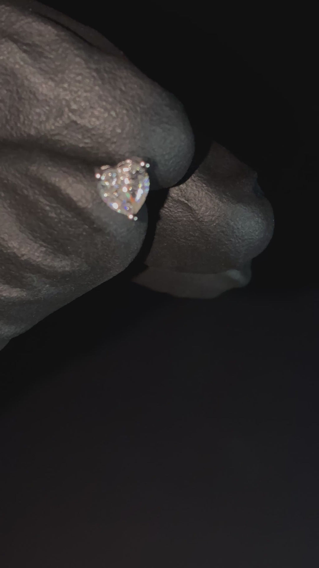 1 Carat Moissanite Heart Cut 925 Sterling Silver Earrings