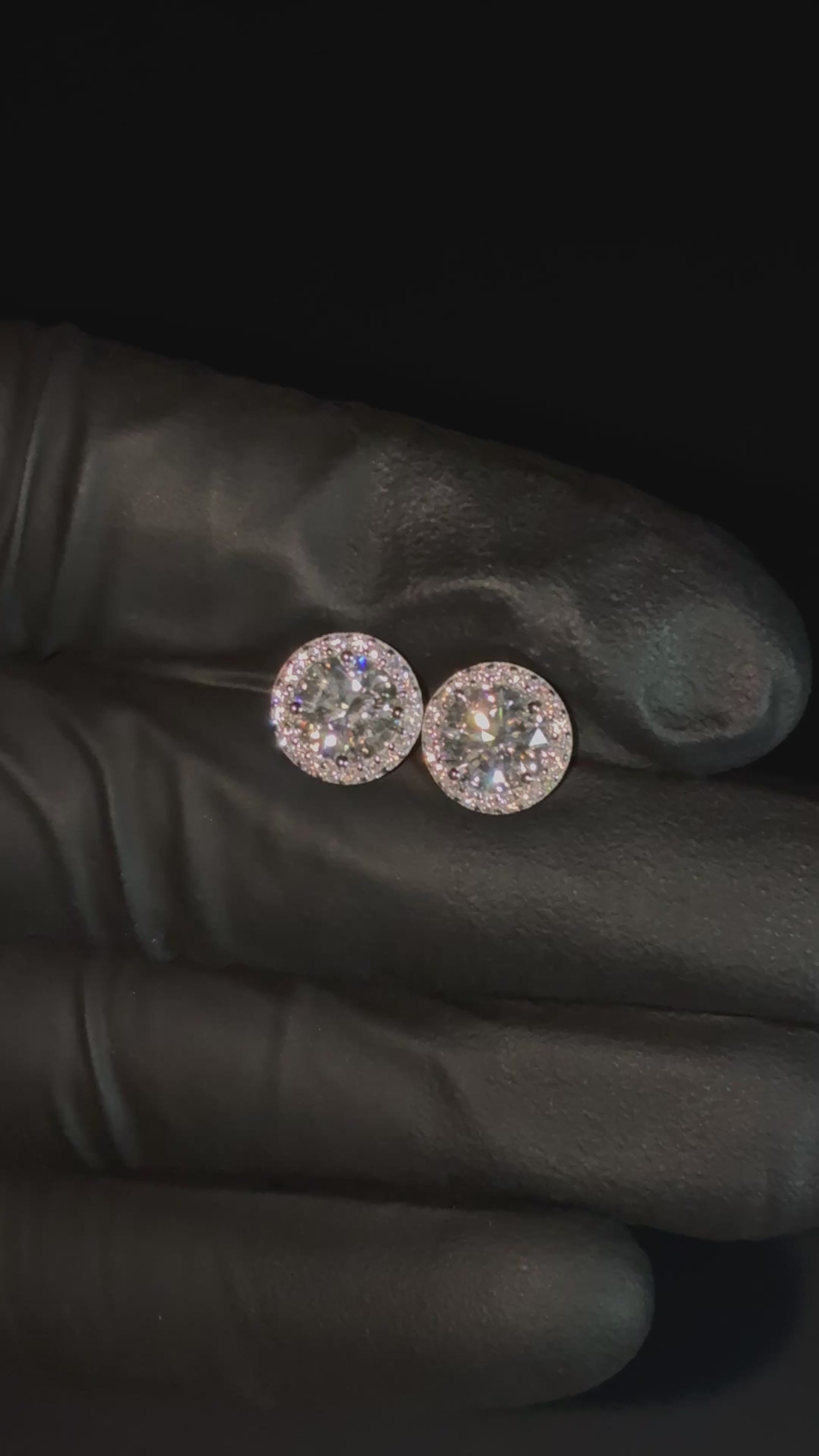 2 Carat Moissanite Round Cut 925 Sterling Silver Earrings